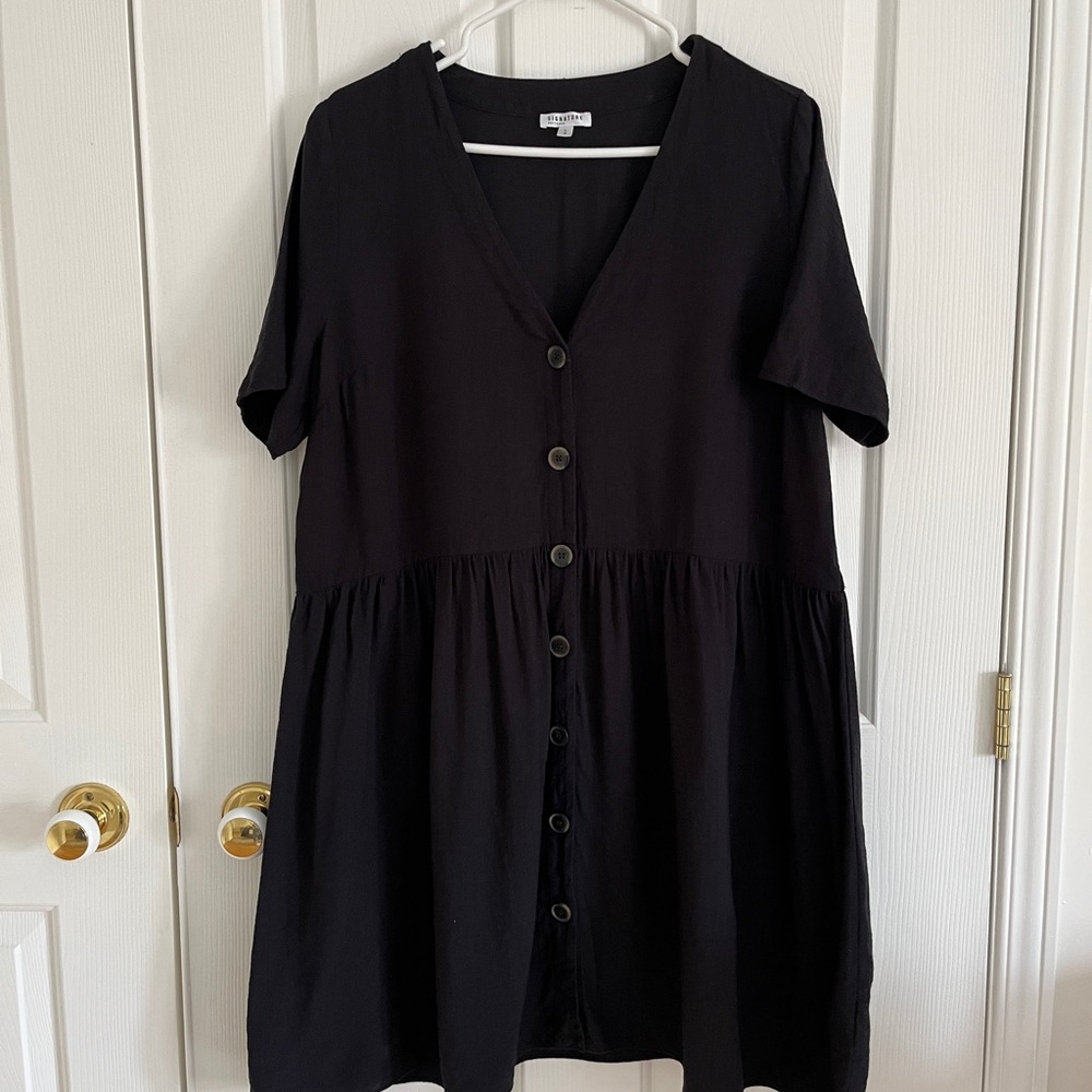 Black Button-Down Dress